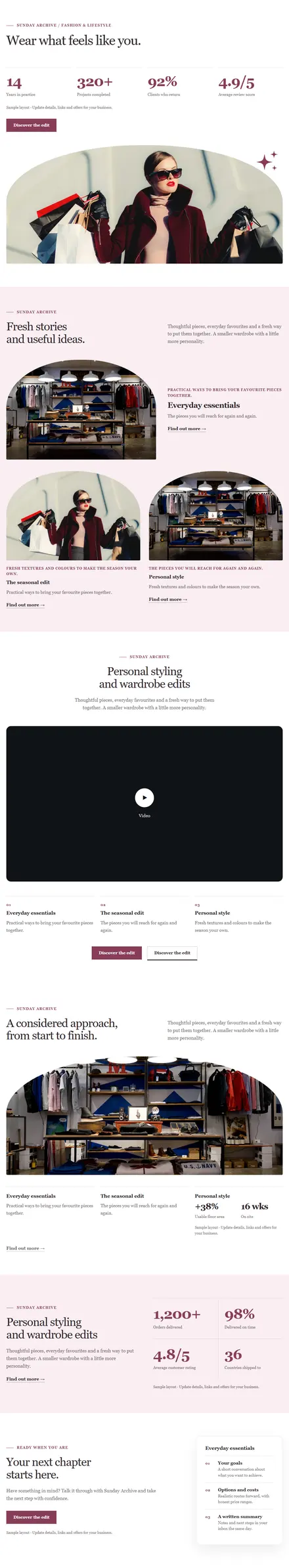 Screenshot of Boutique · Home page