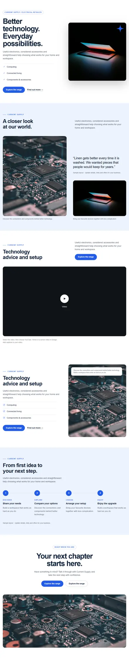 Screenshot of Modern · Home page