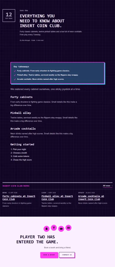 Screenshot of Arcade · Article