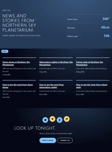Screenshot of Astronomy · Blog