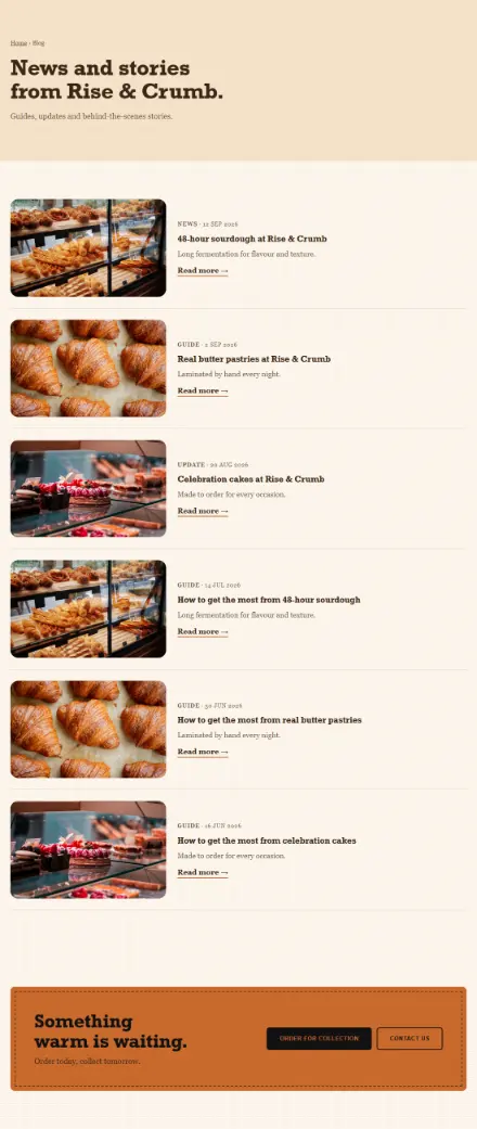 Screenshot of Bakery · Blog