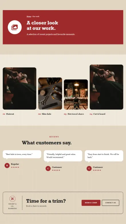 Screenshot of Barber · Portfolio