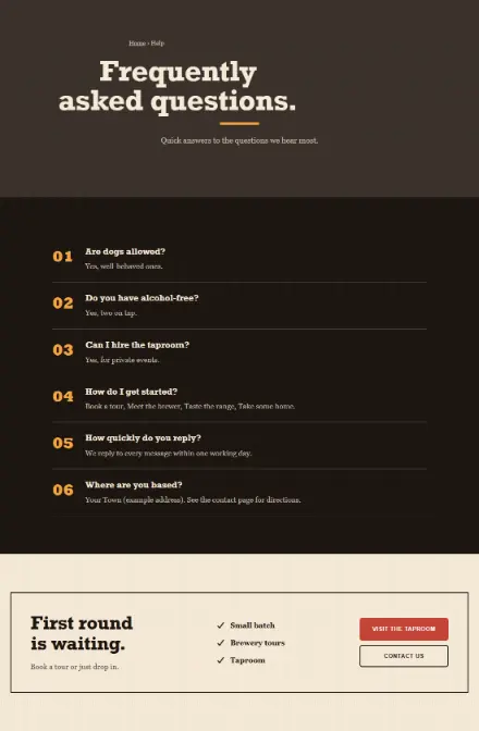 Screenshot of Brewery · Questions & answers