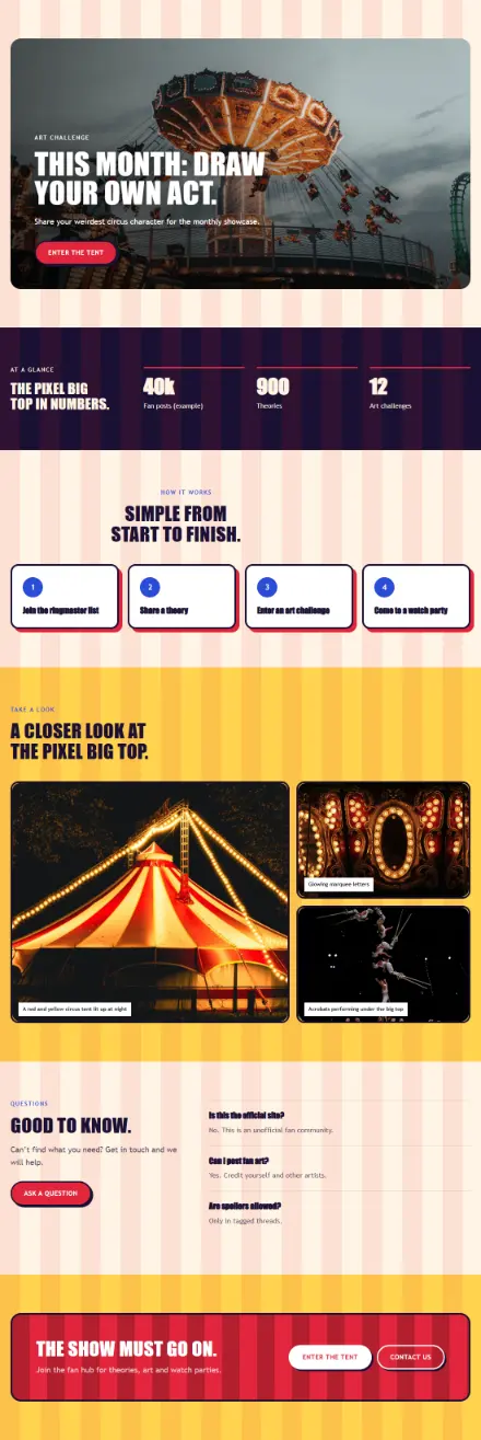Screenshot of Circus · Feature page