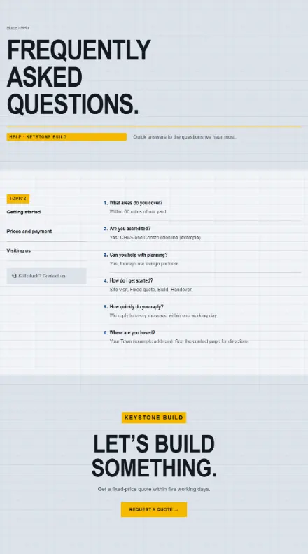 Screenshot of Construction · Questions & answers