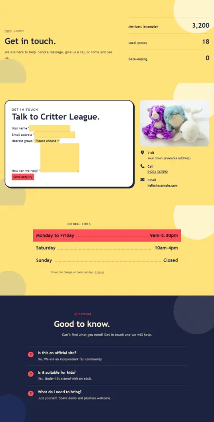 Screenshot of Creatures · Contact