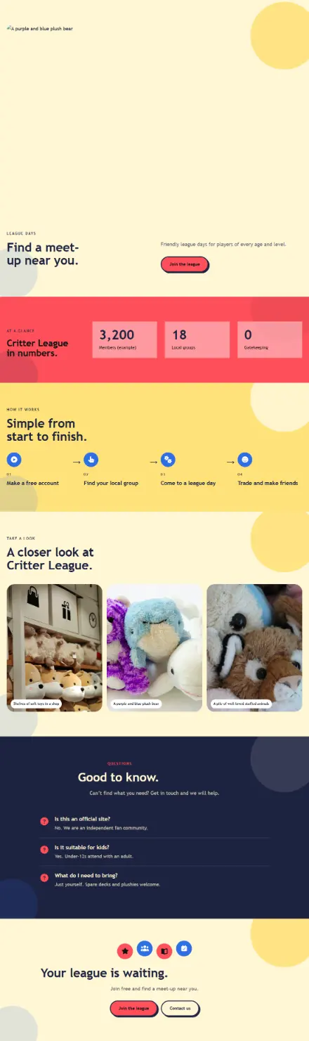 Screenshot of Creatures · Feature page