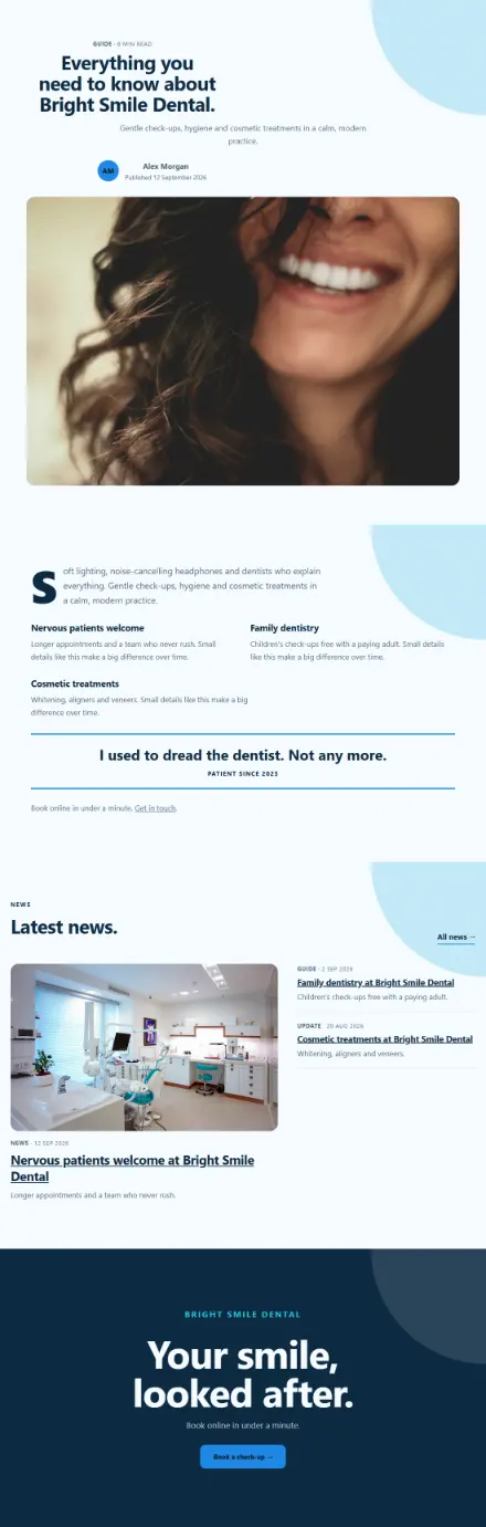 Screenshot of Dentist · Article