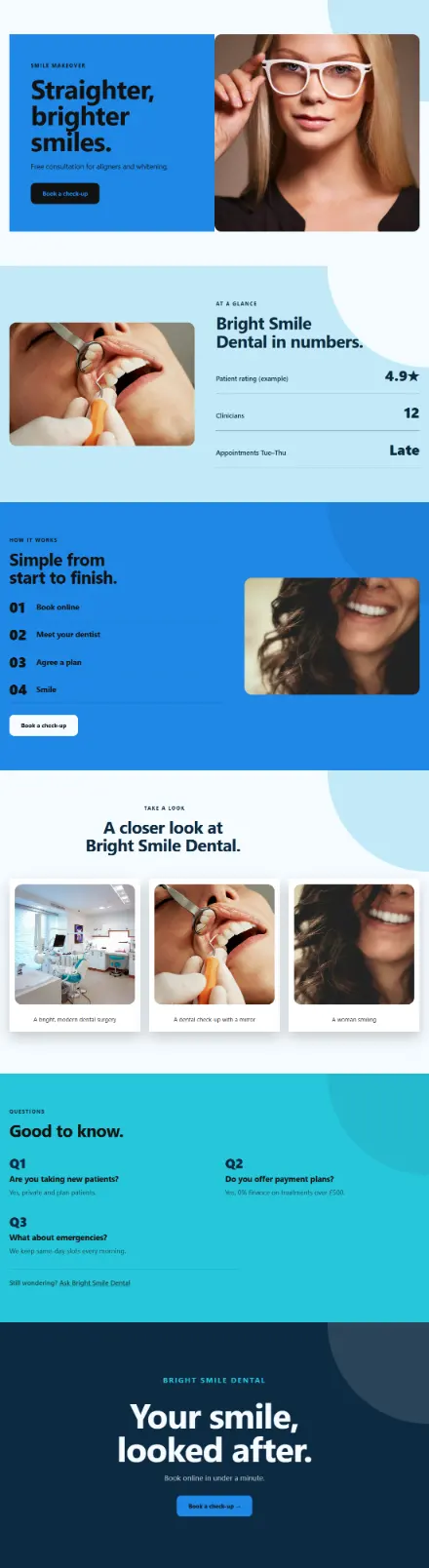 Screenshot of Dentist · Feature page