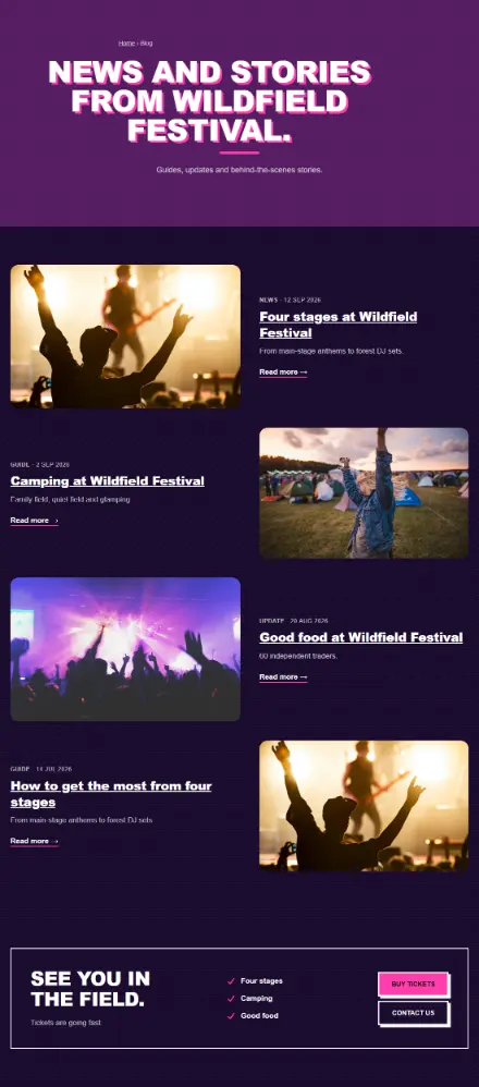 Screenshot of Festival · Blog