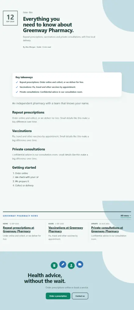 Screenshot of Pharmacy · Article