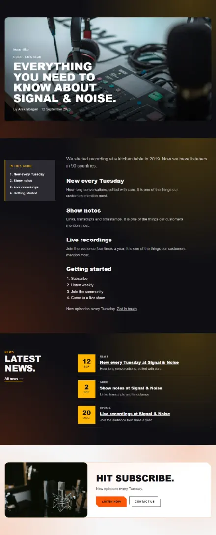 Screenshot of Podcast · Article