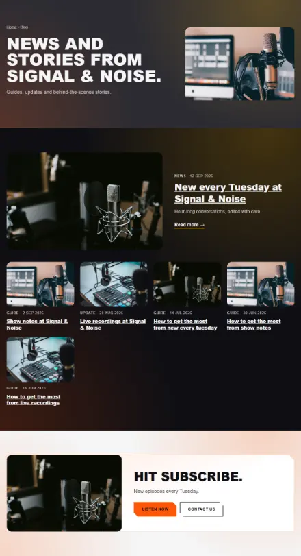 Screenshot of Podcast · Blog