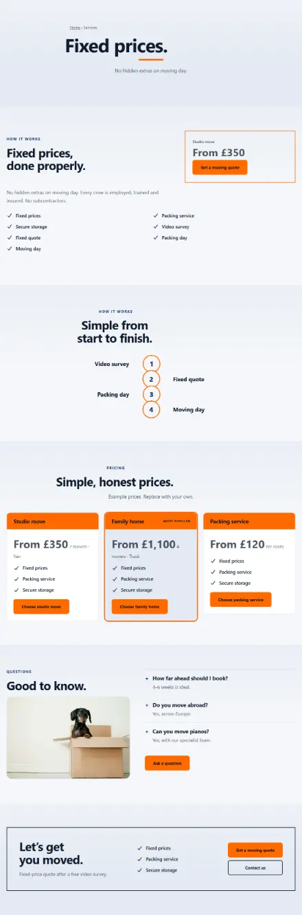 Screenshot of Removals · Service detail