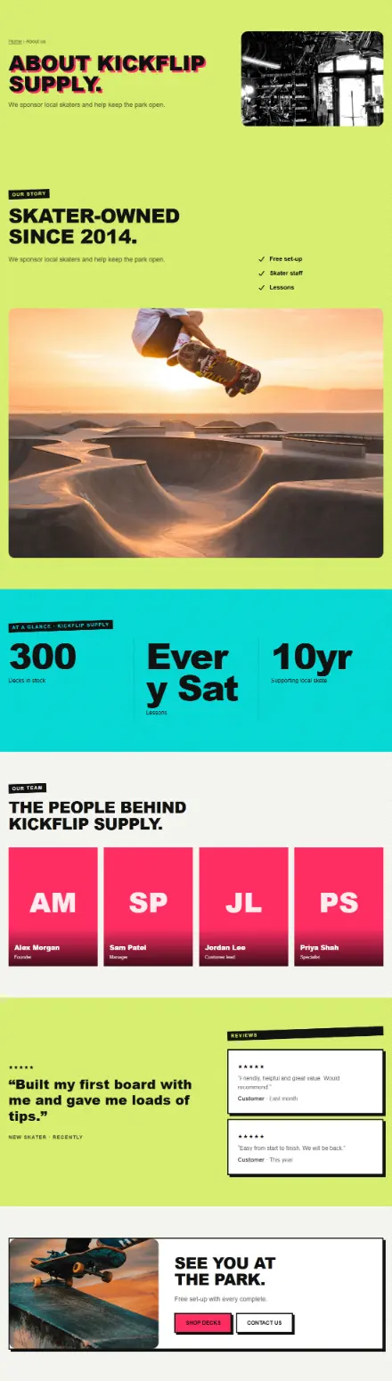 Screenshot of Skate · About