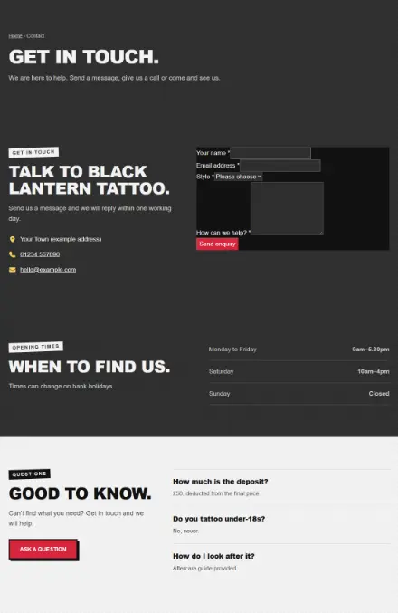 Screenshot of Tattoo · Contact
