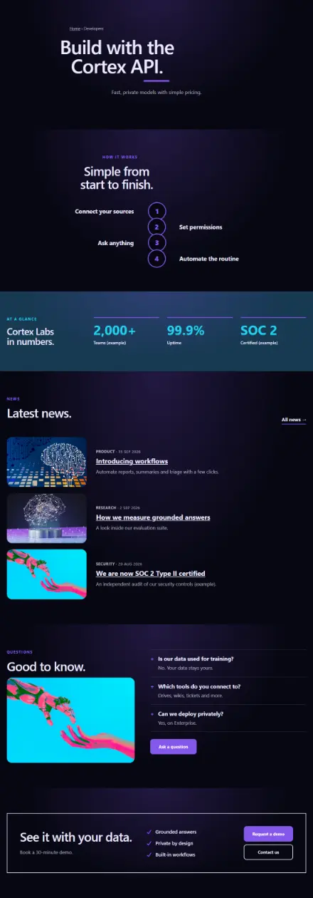 Screenshot of Ai · Feature page
