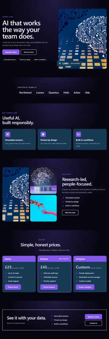 Screenshot of Ai · Home page