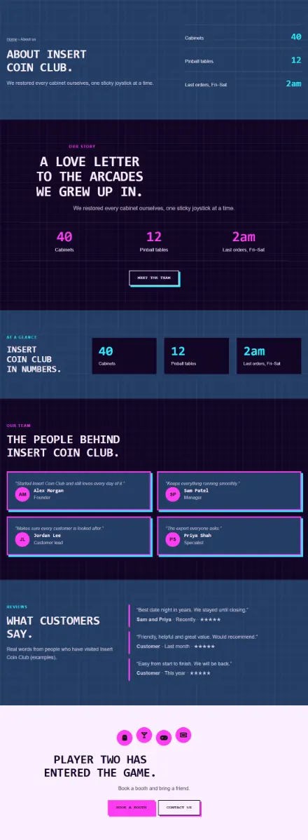 Screenshot of Arcade · About