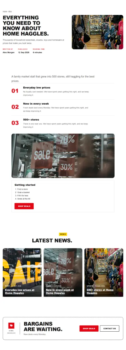 Screenshot of Bargain · Article
