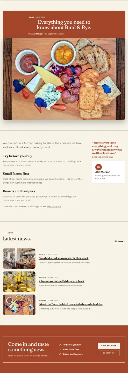 Screenshot of Cheeseshop · Article