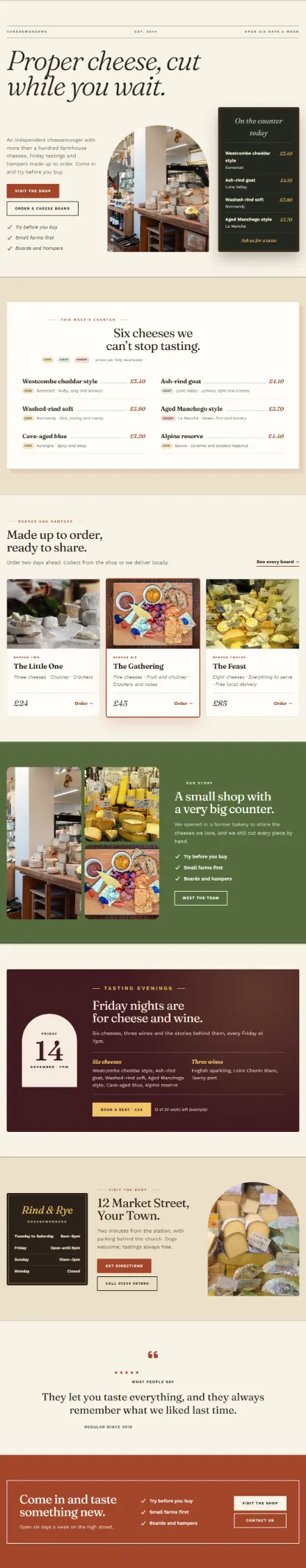 Screenshot of Cheeseshop · Home page