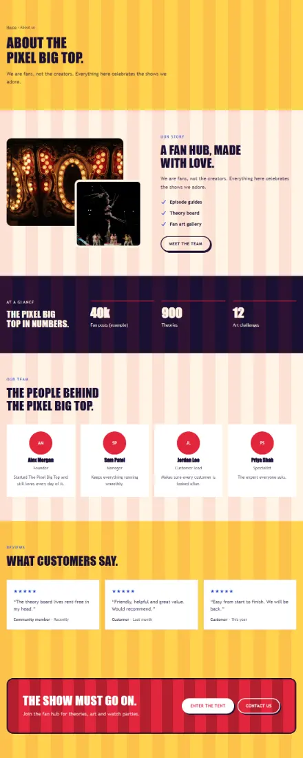Screenshot of Circus · About