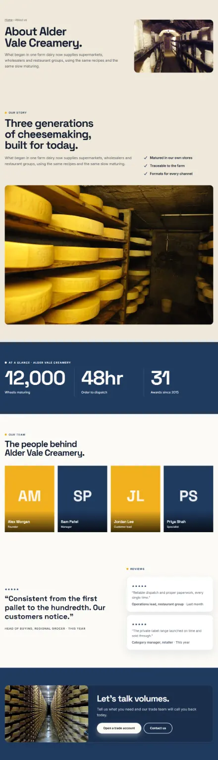 Screenshot of Creamery · About