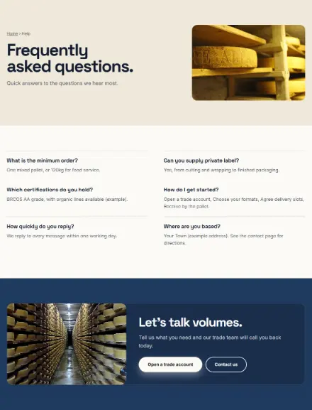 Screenshot of Creamery · Questions & answers
