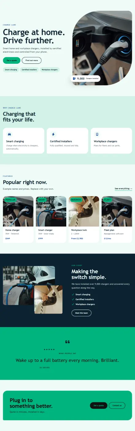 Screenshot of Ev · Home page