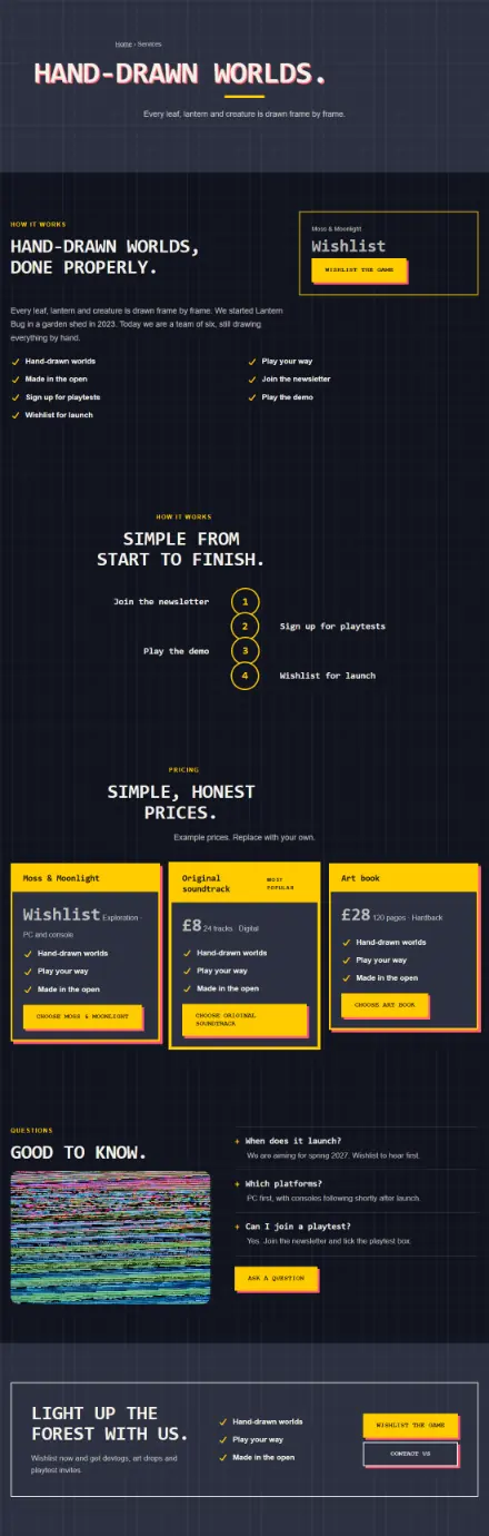 Screenshot of Gamestudio · Service detail