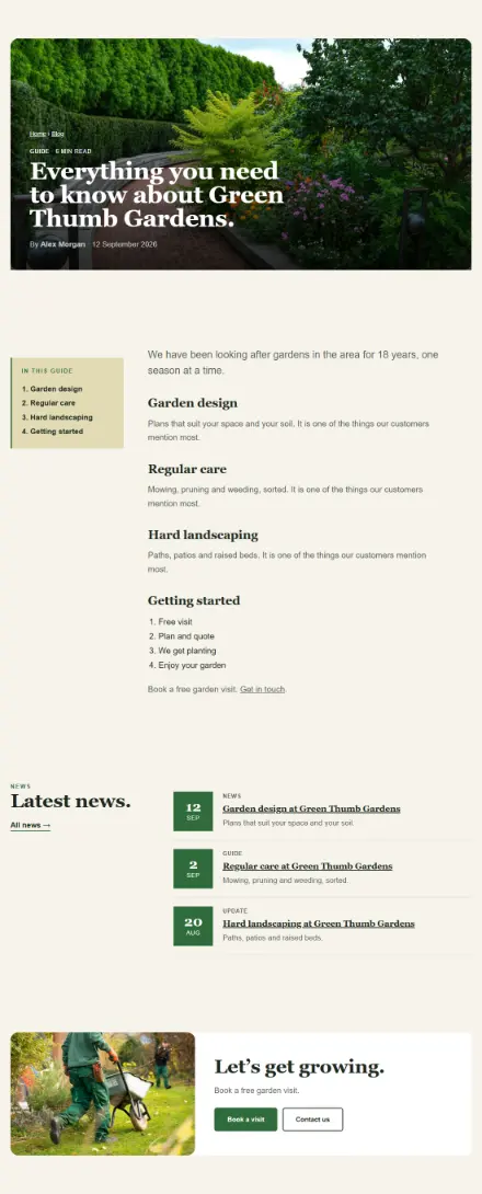Screenshot of Gardener · Article