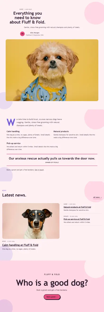 Screenshot of Grooming · Article