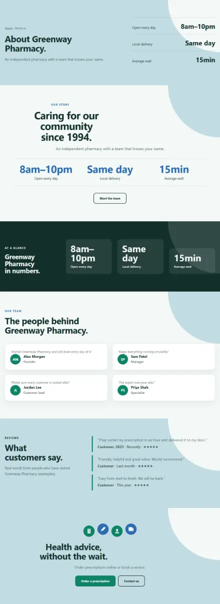 Screenshot of Pharmacy · About