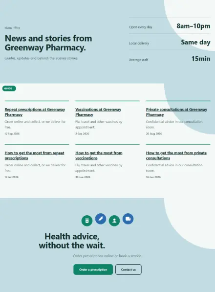 Screenshot of Pharmacy · Blog