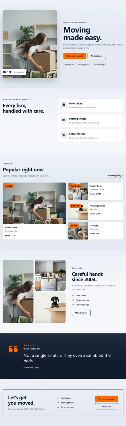 Screenshot of Removals · Home page
