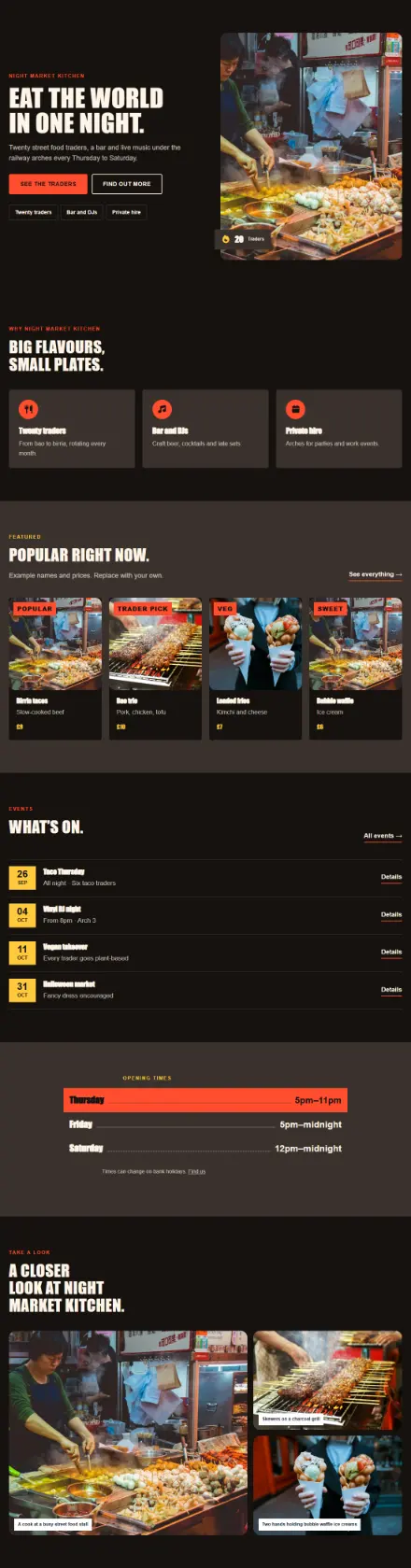 Screenshot of Streetfood · Home page