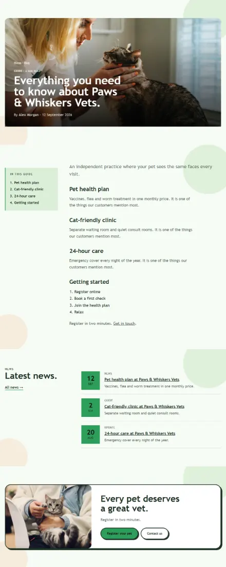 Screenshot of Vet · Article