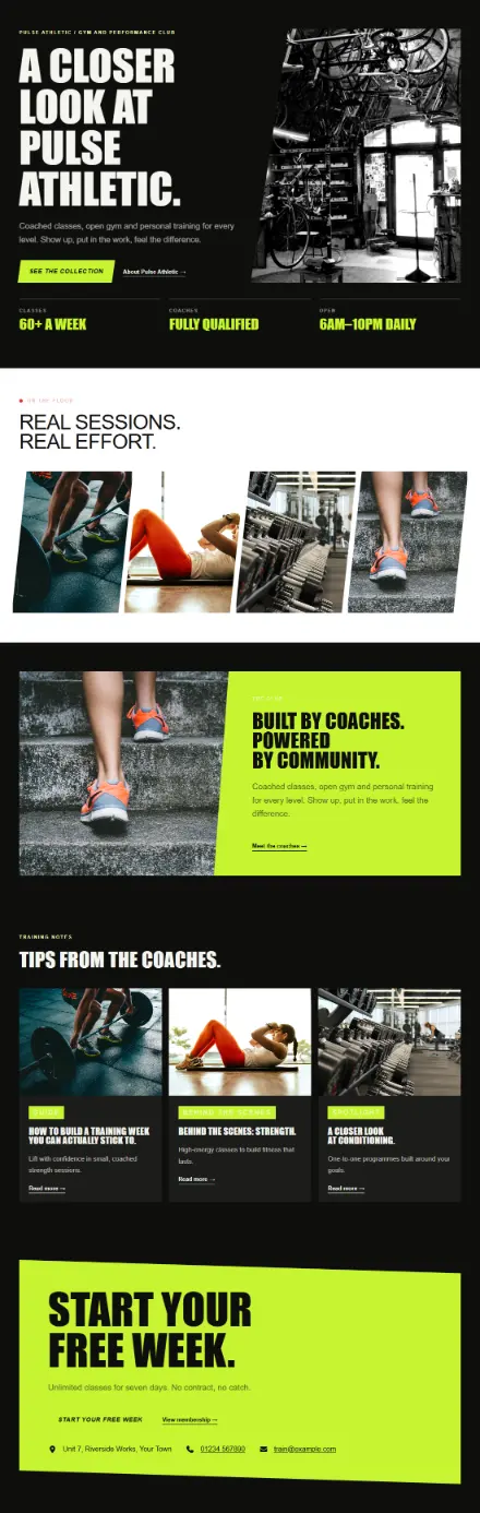 Screenshot of Athletic · Portfolio