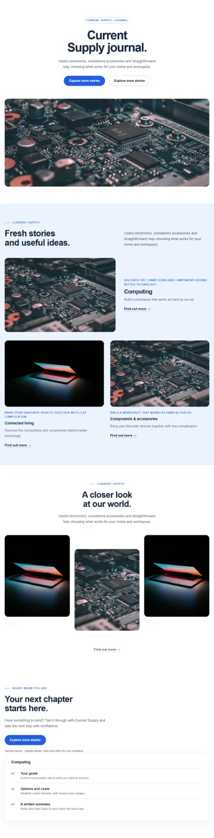 Screenshot of Modern · Blog