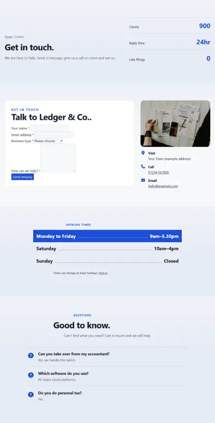 Screenshot of Accounts · Contact
