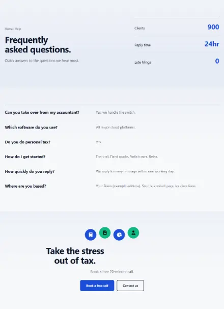 Screenshot of Accounts · Questions & answers