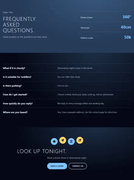 Screenshot of Astronomy · Questions & answers
