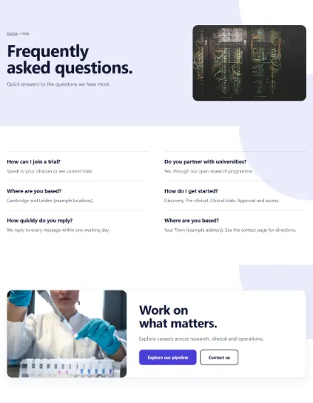Screenshot of Biotech · Questions & answers