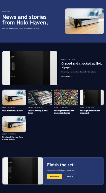 Screenshot of Cardshop · Blog