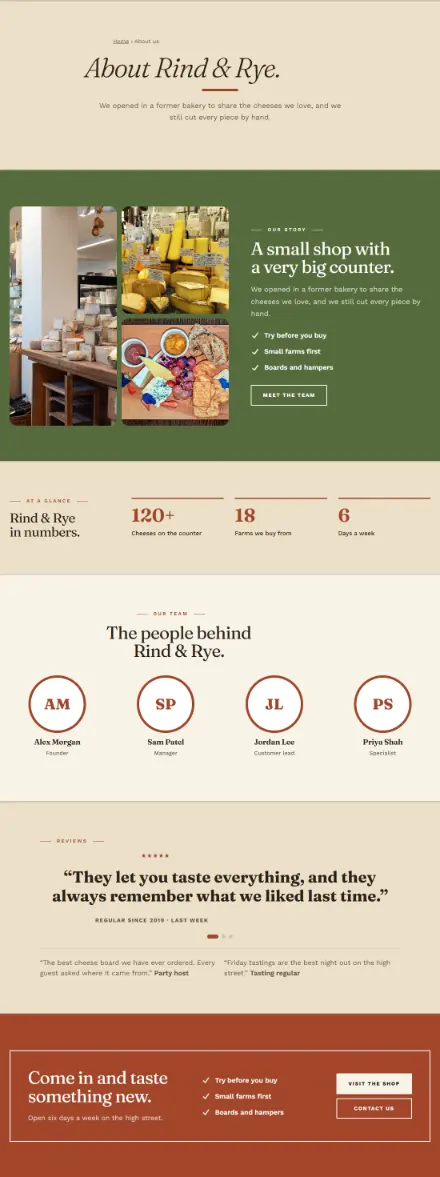 Screenshot of Cheeseshop · About