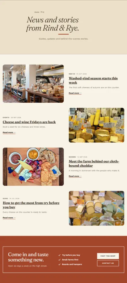 Screenshot of Cheeseshop · Blog