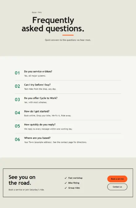Screenshot of Cycling · Questions & answers