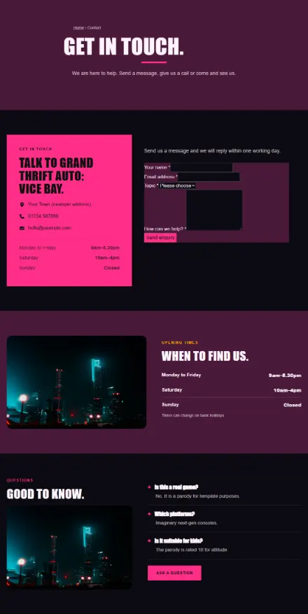 Screenshot of Heist · Contact