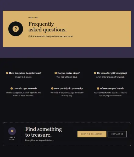 Screenshot of Jewellery · Questions & answers